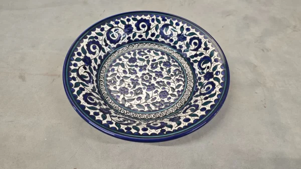 schaal 35 cm. blauw groen