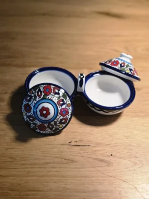 Dubbel serveerschaaltje met deksel