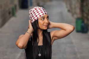 Bandana van gladde stof kleur rood